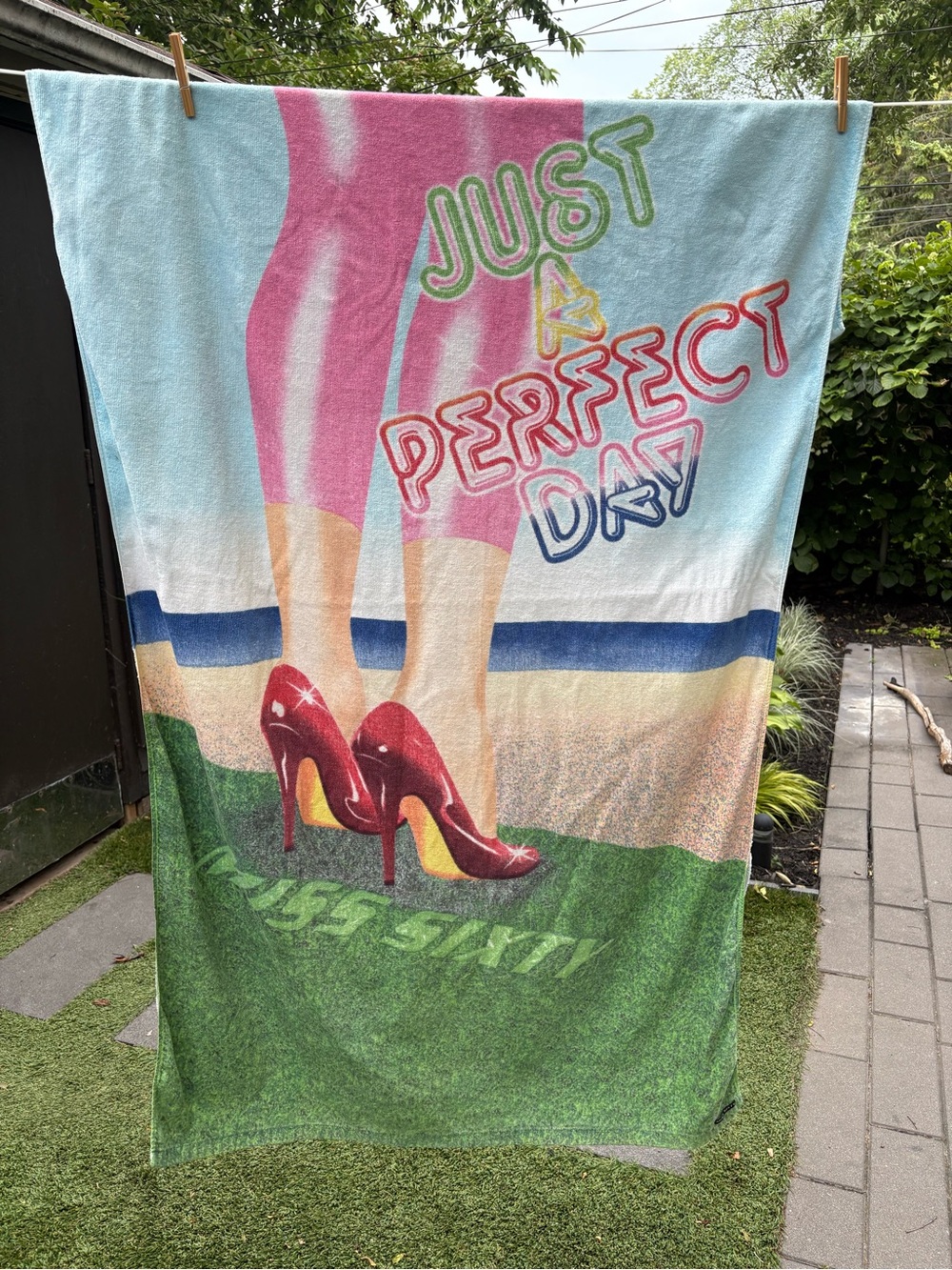 Miss Sixty “Just a Perfect Day” RARE Large Beach Towel O/S